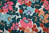 Baumwoll Satin Abstract Flowers